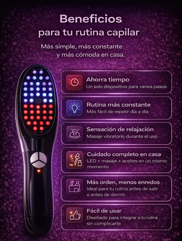 Cepillo de luz LED para el crecimiento del cabello