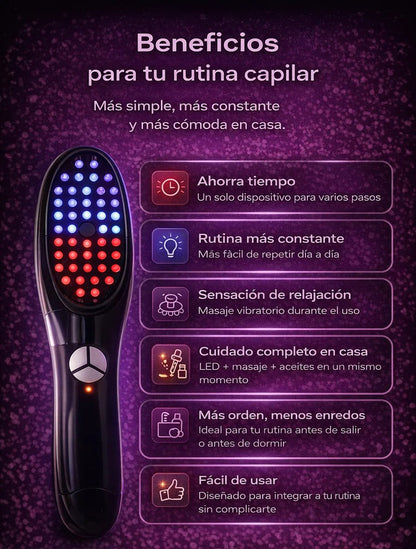 Cepillo de luz LED para el crecimiento del cabello