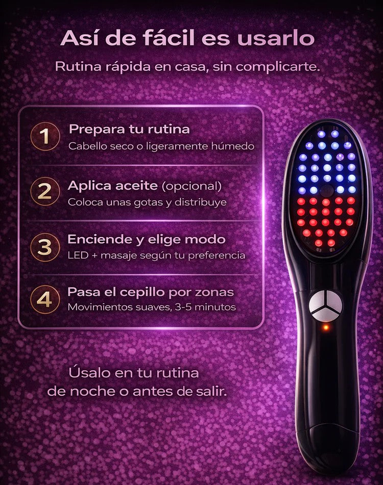 Cepillo de luz LED para el crecimiento del cabello
